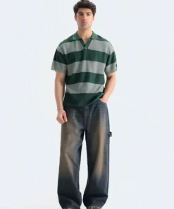 Textured Striped Polo