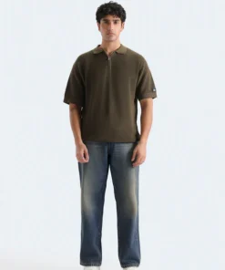 Quarter Zip-Up Polo Shirt