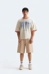 Cropped Slogan Print T-Shirt