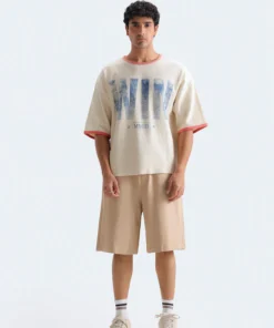 Cropped Slogan Print T-Shirt